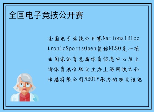 全国电子竞技公开赛